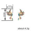Gold Tone Multicolor Bird Stud Earrings Polished Statement Fashion Jewelry view 4