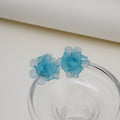 Eight Color Translucent Layered Petal Flower Stud Earrings view 11