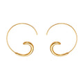 Spiral Wire Hook C Hoop Earrings in Gold and Silver Tone view 5