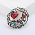 Layered Crystal Ring Brooch With Marquise Leaf Cluster in Four Colors view 2