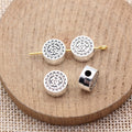 Antique Silver Fa Character Round Bead for Jewelry Making view 2