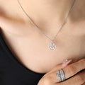 Hollow Xi Round Pendant Necklace Gold Rose Steel Tones view 8