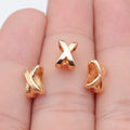 Crossed Band X Large Hole Bead in 4 Metal Finishes for Jewelry Making view 4