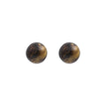 Brown Tiger Eye Look Round Stud Earrings in Two Sizes view 5