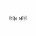 Silver Tone White Butterfly Floral Crystal Stud Earrings view 5