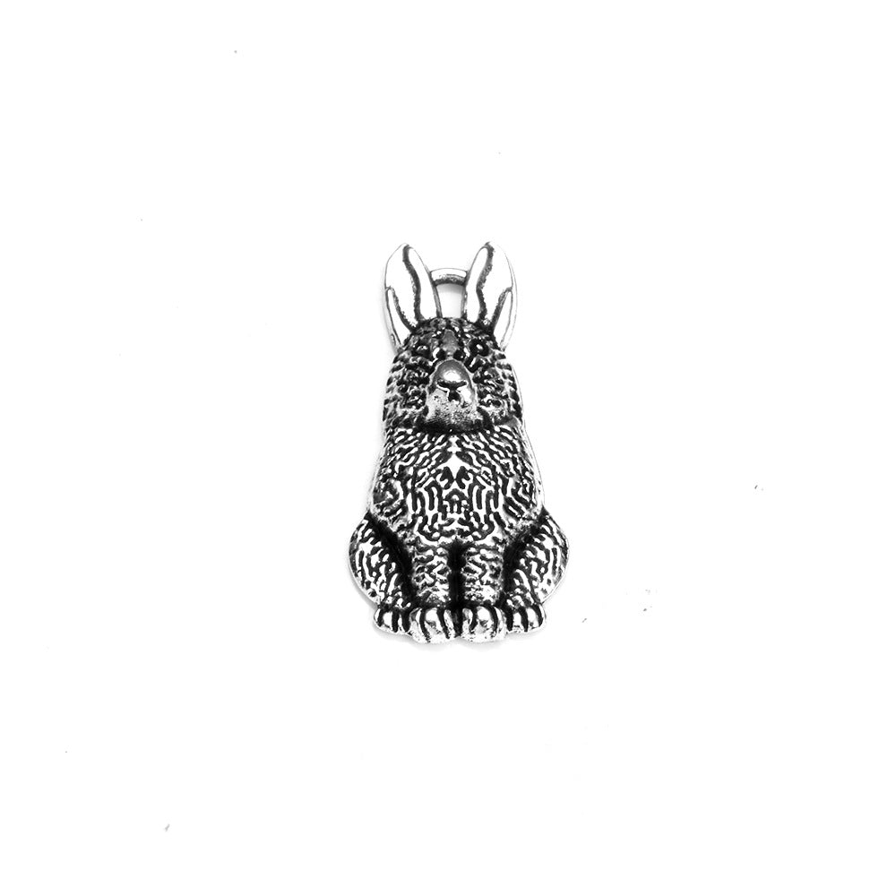 Vintage Rabbit Alloy Charm Pendant 26x18mm