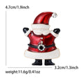 Santa Claus Brooch in Red Enamel with Clear Crystal Accents view 5