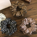 Leopard Print Fabric Oversized Scrunchie Hair Tie Band view 2