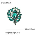 Oval Crystal Wreath Brooch with Faceted Stones for Jackets and Scarves view 6