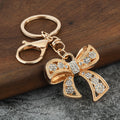 Rhinestone Bow Keychain Zinc Alloy Bag Charm Pendant