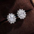 Oval Floral Halo Stud Earrings In Seven Center Colors view 10