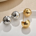 Hammered Heart And Round Geometric Stud Earrings In Four Styles view 4