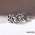 Antique Silver Tone Olive Leaf Openwork Wide Band Ring view 5