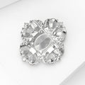 Oval Gem Small Floral Cluster Brooch in 4 Color Options view 4