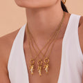 Gold Fish Seahorse Star Ocean Charm Necklace And Earrings view 4