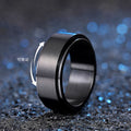 Black Brushed Spinner Band Ring Rotating Outer Sizes 6-13 view 1