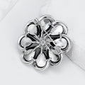 Black Flower Metal Brooch Pin 4.4 cm for Jackets and Lapels view 4