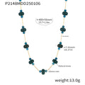 Natural Stone Disk Bead Gold Chain Necklaces Five Colors view 9