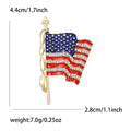 American Flag Enamel Brooch Rhinestone Stripes Gold Silver view 6