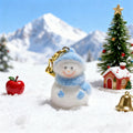 Flocked Snowman Phone Cord Charms Blue Pink Green Styles view 6