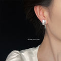 Silver Tone Fan Leaf Aqua Teardrop Earrings In Clip And Stud Styles view 2