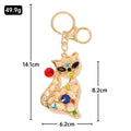 Multicolor Rhinestone Fox Keychain Gold Tone Metal Charm view 2
