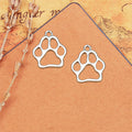 Openwork Paw Print Metal Charm in Five Vintage Finishes view 1