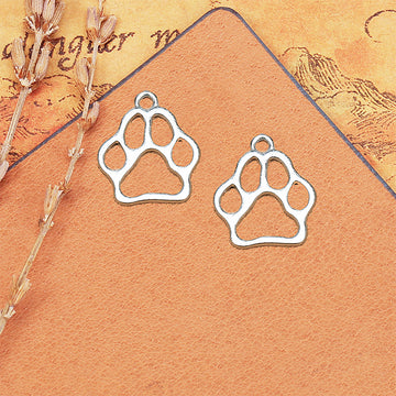 Openwork Paw Print Metal Charm in Five Vintage Finishes