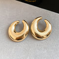 Gold and Silver Sculpted Chunky Hoop Earrings Statement Jewelry view 6