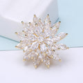 Layered Snowflake Brooch A Layered Pointed Crystal Flower Or Snowflake In A Gold-Tone view 2