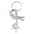Antique Silver Ballet Dancer and Slippers Metal Keychain view 5