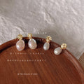 Gold Tone Irregular Pearl Drop Stud Earrings In Small And Large Sizes view 2