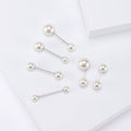 Six Piece White Faux Pearl Double Ended Collar Pin Set view 1