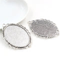 Scalloped Oval Cabochon Pendant Trays in Three Metal Finishes view 3