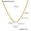 Stainless Steel Imitation Pearl Chain Necklaces Gold Steel view 8