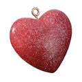 Glossy Glitter Resin Heart Charm Pendant Two Colors view 5