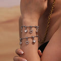 Snake Chain Heart Zircon Charm Bracelet Gold Steel view 4
