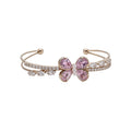 Butterfly Crystal Open Bangles Silver Gold Four Colors view 5