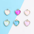 Iridescent Heart Charms in Six Colors and Two Metal Tones view 5