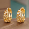Heart Lock Leaf Filigree Huggie Ear Clips Gold Silver Styles view 2