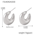 Hollow Crescent Moon Stud Earrings Gold Or Steel Finish view 6