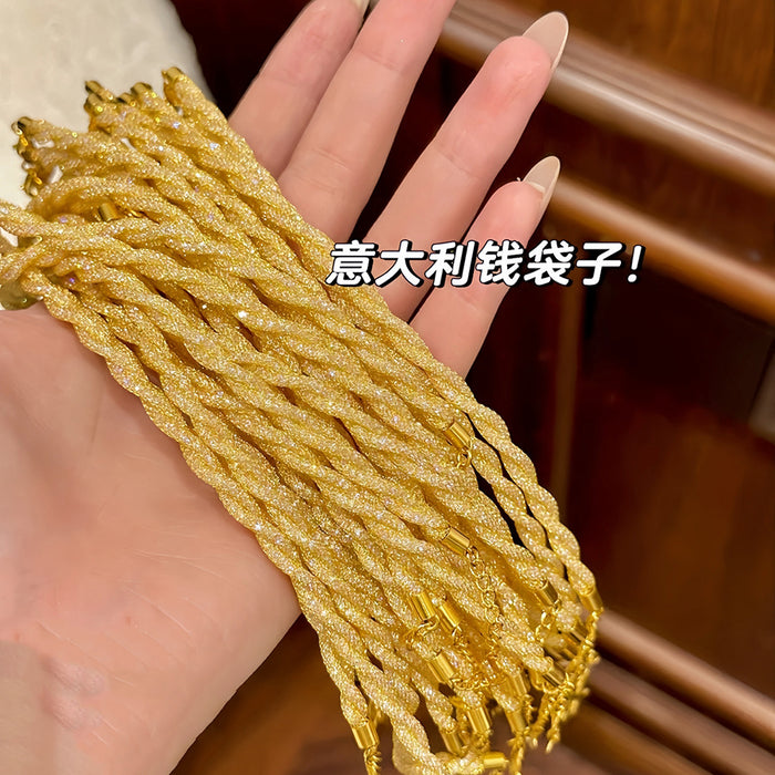Twisted Pave Crystal Bracelet Gold Silver 2 Colors