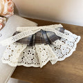 Brown Blue Plaid Lace Scrunchies Hair Clips Headband view 8