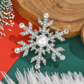 Pearl Snowflake Brooch With Faceted Crystals And Polished Metal Details view 4
