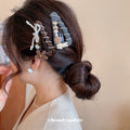Leopard Print Snap Clip Pearl Bow and Brown Flower view 3