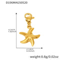 Gold Ocean Charm Bracelet Starfish Dolphin Shell Components view 10