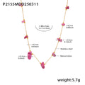 Candy Color Irregular Natural Stone Gold Station Necklace view 9