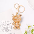 Rhinestone Teddy Bear Keychain Gold Metal Four Vest Styles view 4