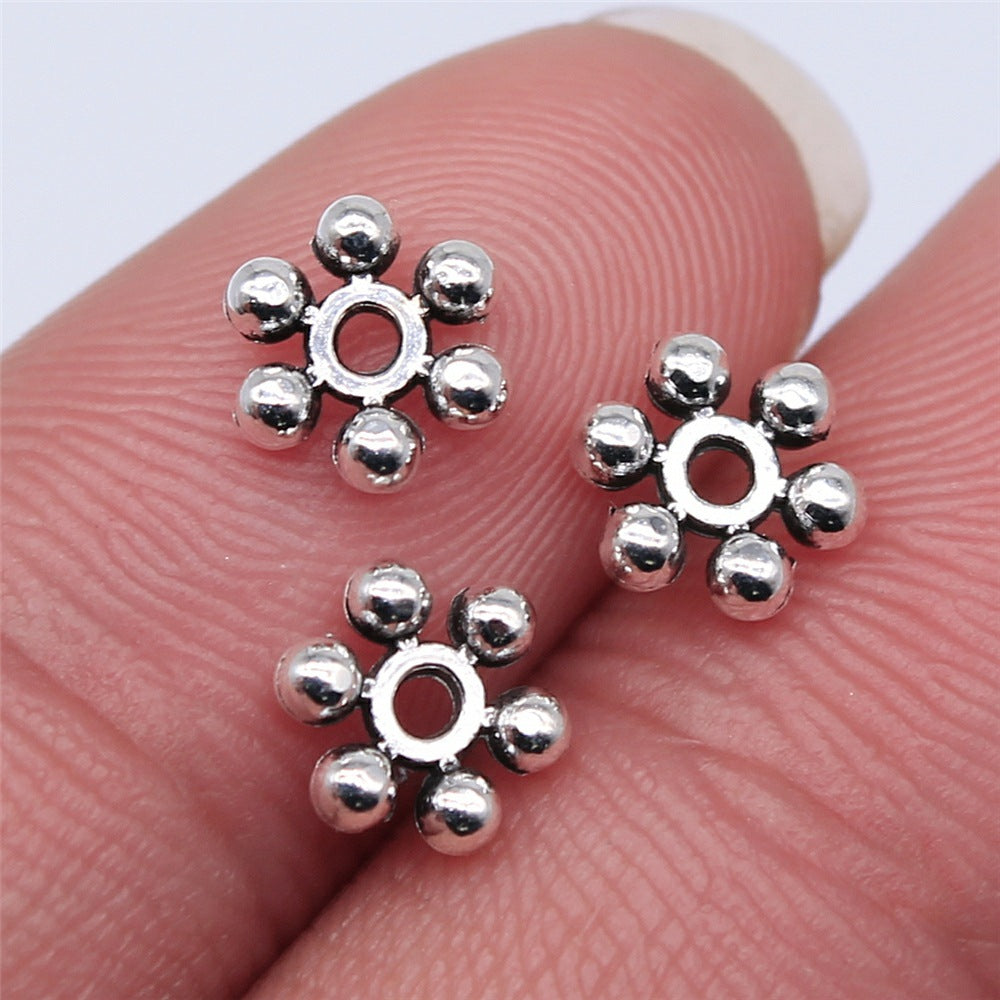 7x7mm 0.26g Multicolor Zinc Alloy Round Spacer Beads for Bracelet Necklace DIY Jewelry Making
