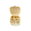 Cream White Compartment Jewelry Storage Box With Built In Mirror view 5